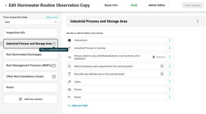 Forms - Repeatable Sections (Configure Form)