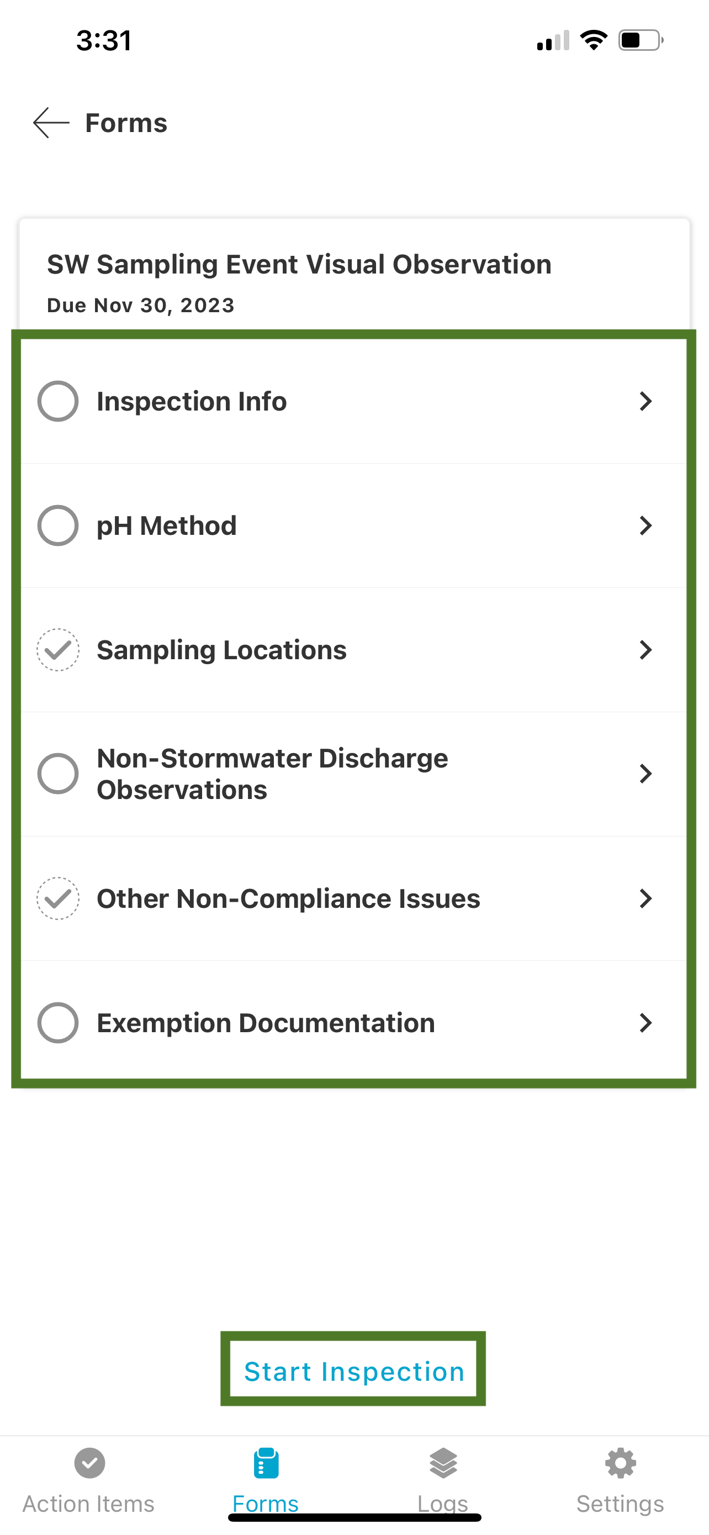 Mobile: Inspection Forms