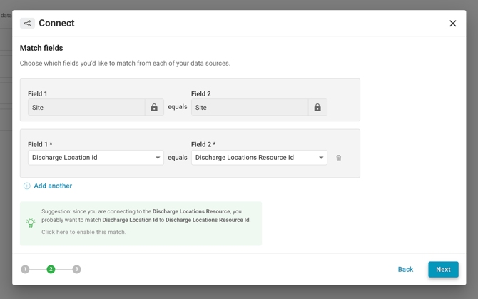 Step 2 - Connect discharge locations