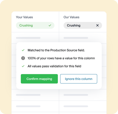 Screenshot of automatic data matching while uploading data.