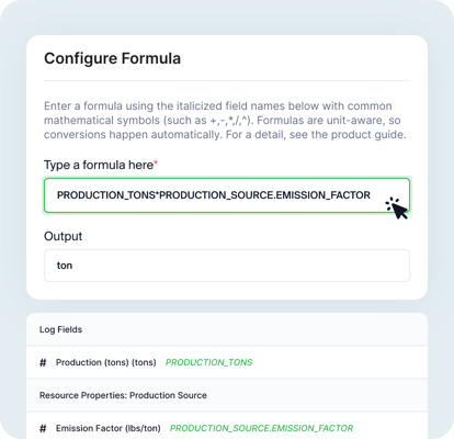 Screenshot showing how to configure a formula