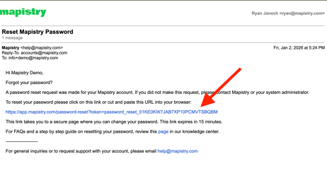 reset password email