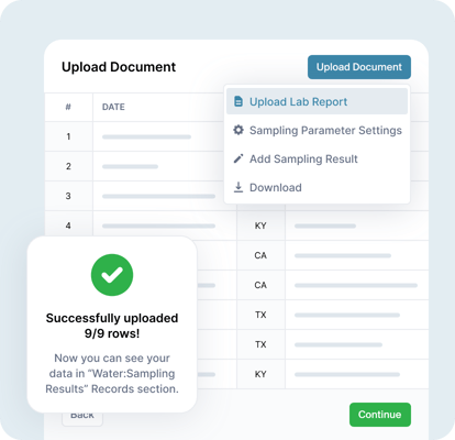 Screenshot showing how a lab report can be uploaded.