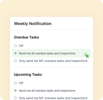 weekly notification settings