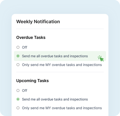 A screenshot of settings to change which weekly notifications a user is subscribed to.