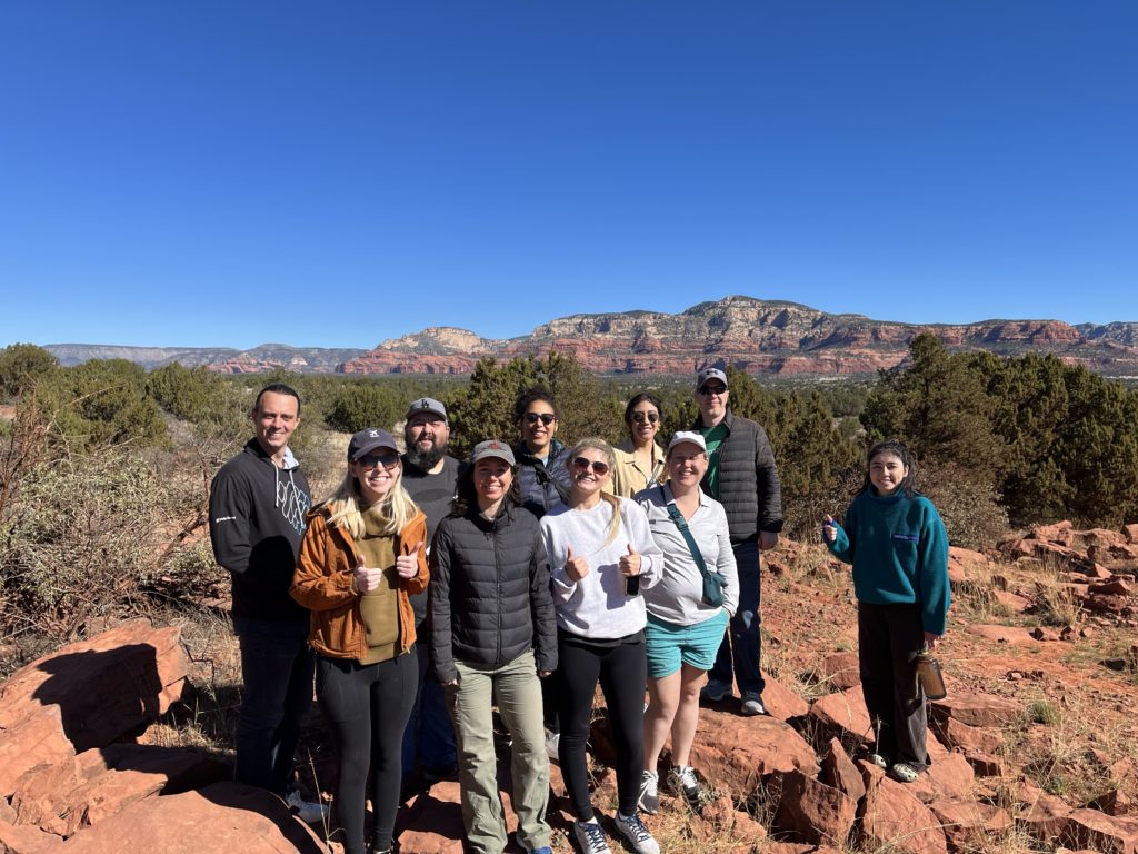 Group of people hiking in Sedona